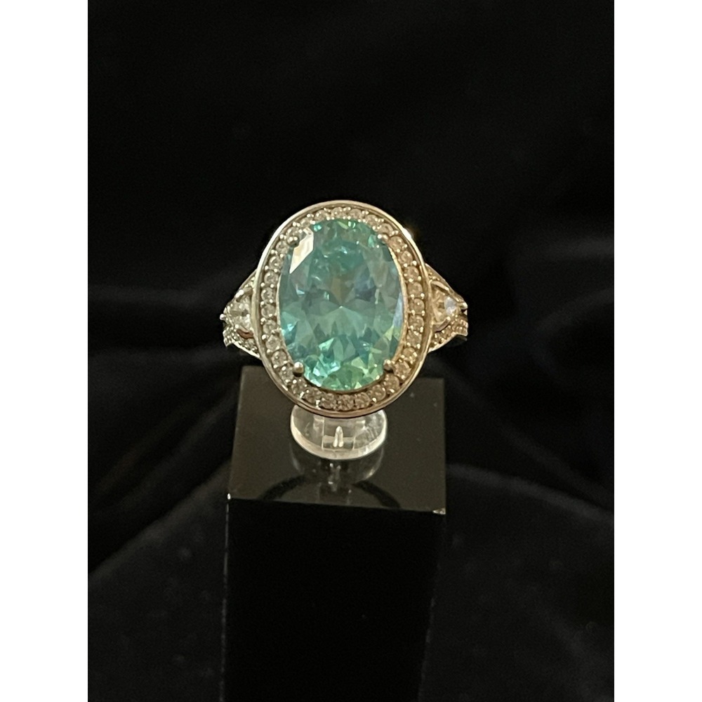 JTV BBJ Aqua Paraiba CZ Ring Size‎ 5.25 STUNNING
